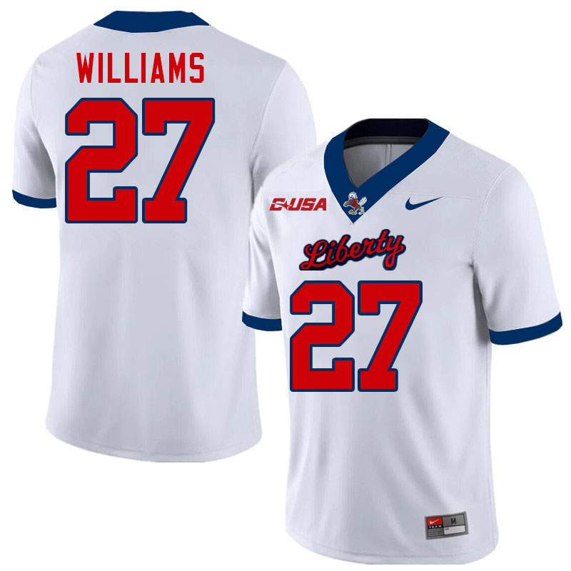 Liberty Flames #27 Brenton Williams College Football Jerseys Stitched-White